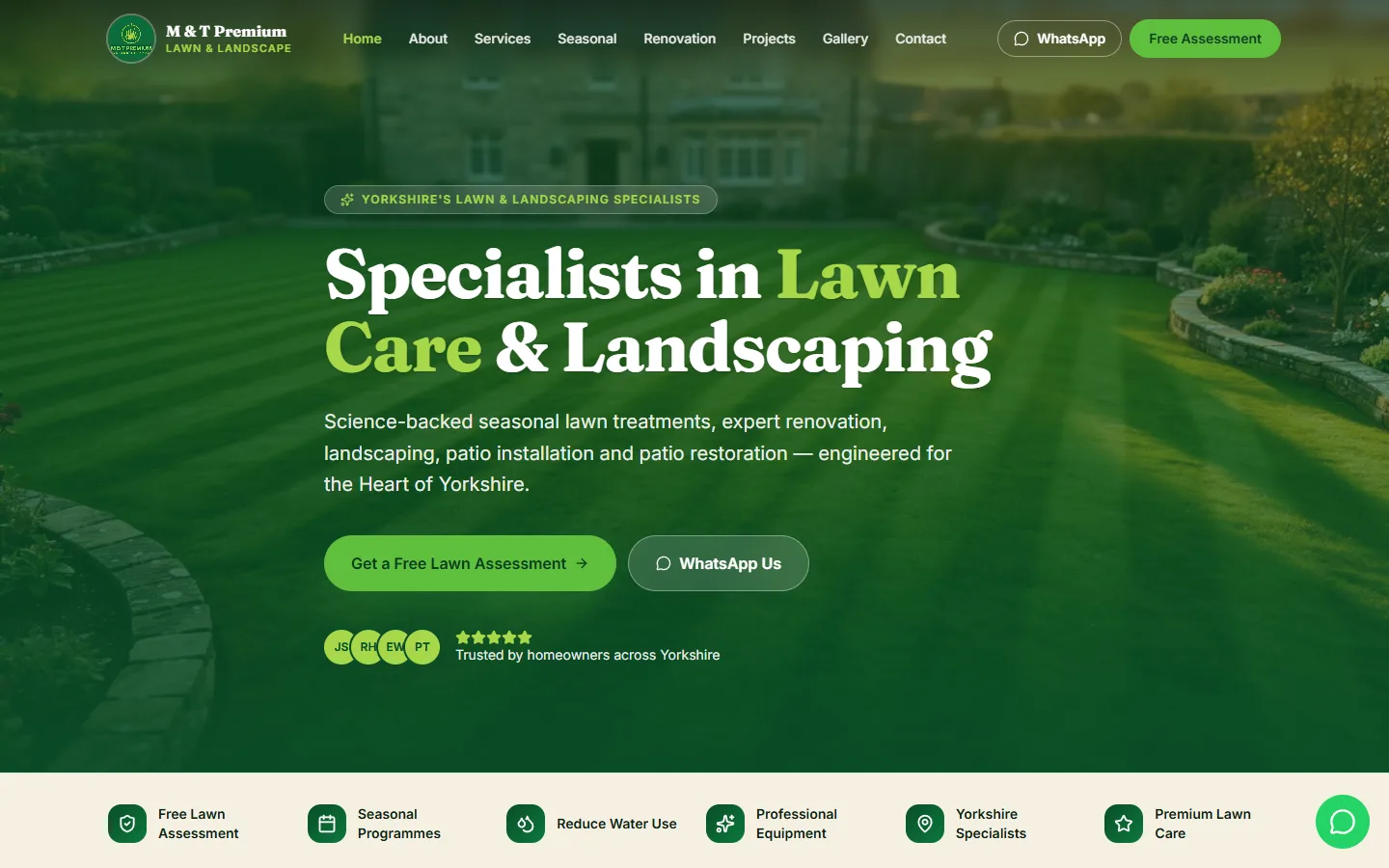 M & T Premium Lawn and Landscape homepage